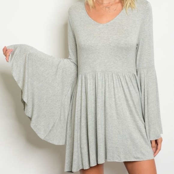 . Dresses & Skirts - (LAST CHANCE) BELL SLEEVED GRAY SKATER DRESS